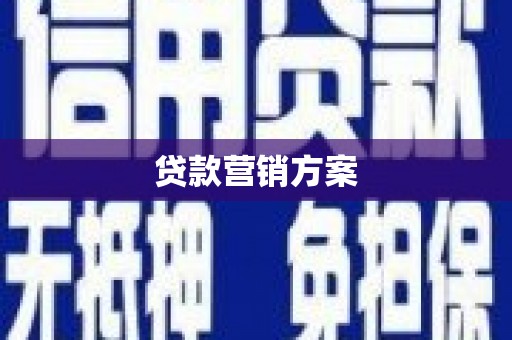 札达贷款营销方案