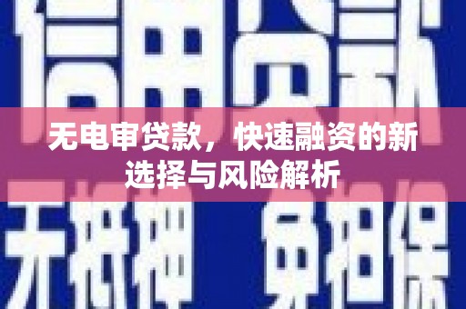 札达无电审贷款，快速融资的新选择与风险解析